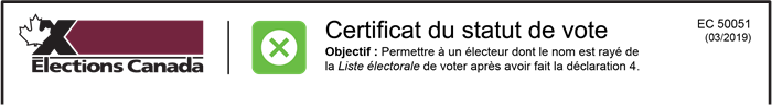 Certificat du statut de vote