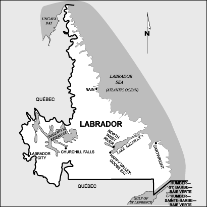 Map of the electoral district of Labrador