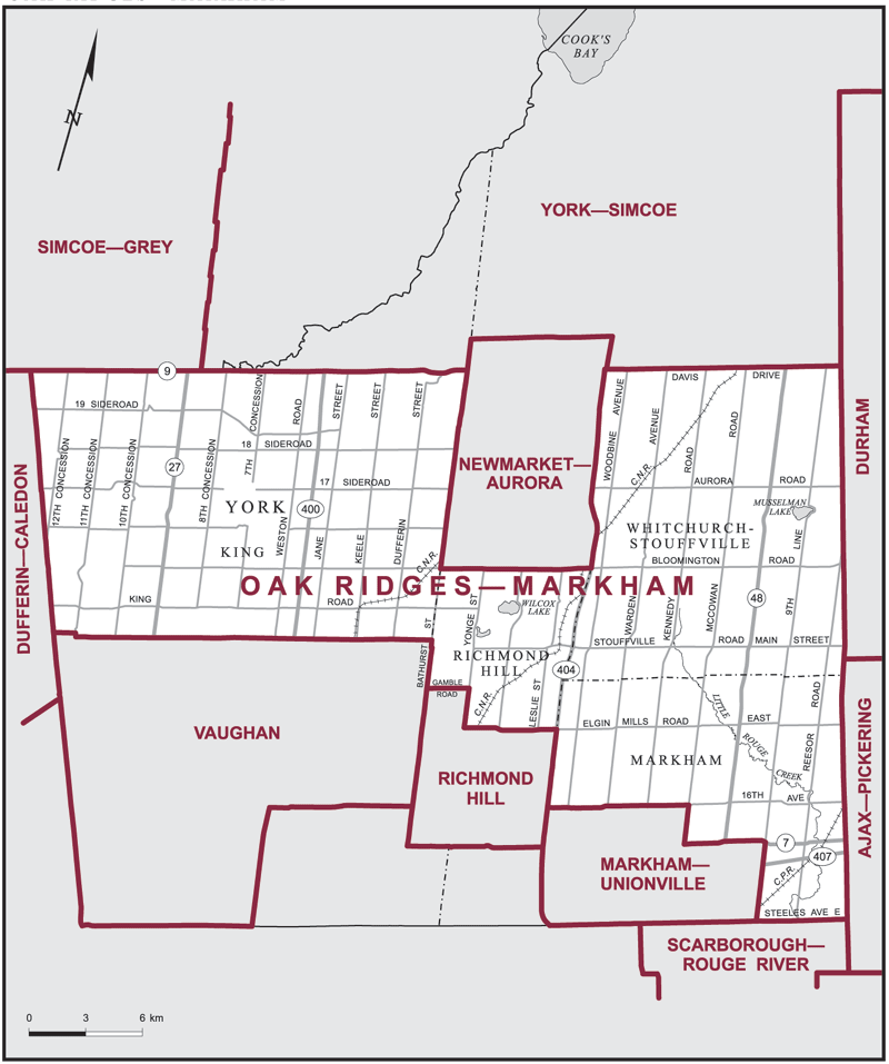 Carte &ndash; Oak Ridges&ndash;Markham, Ontario