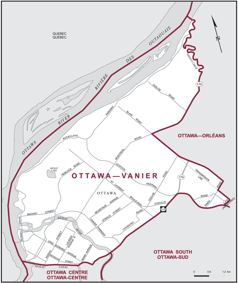 Carte – Ottawa–Vanier, Ontario