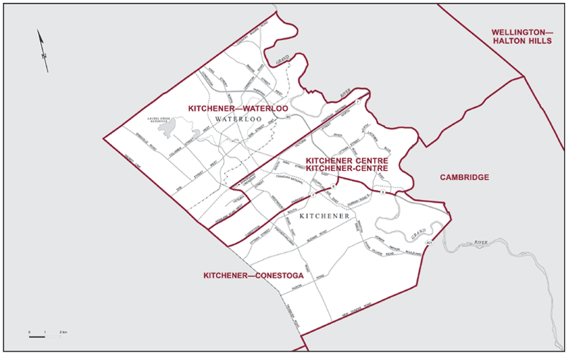 Carte &ndash; Kitchener and Waterloo, Ontario