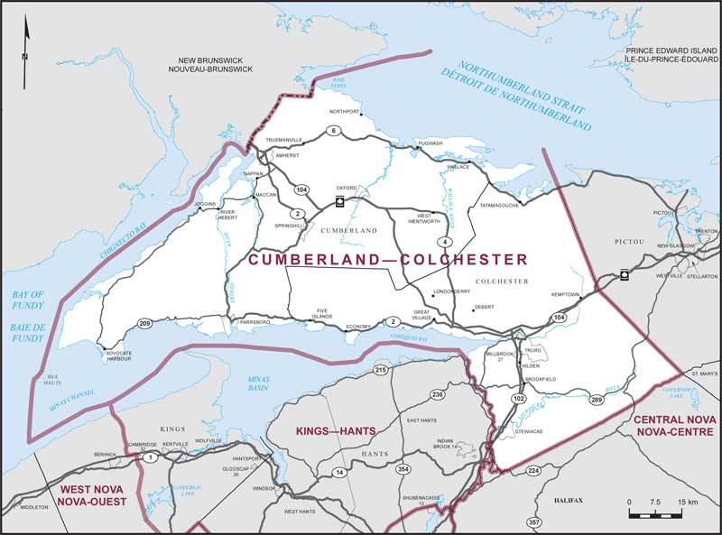 Map – Cumberland–Colchester, Nova Scotia 
