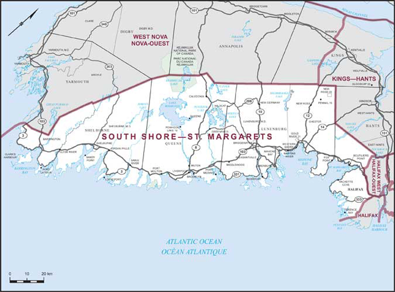 Map – South Shore–St. Margarets, Nova Scotia 