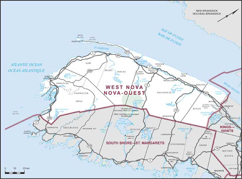 Carte – Nova-Ouest, Nouvelle-cosse