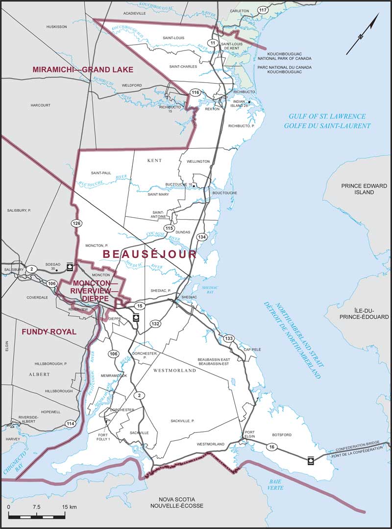 Map – Beauséjour, New Brunswick