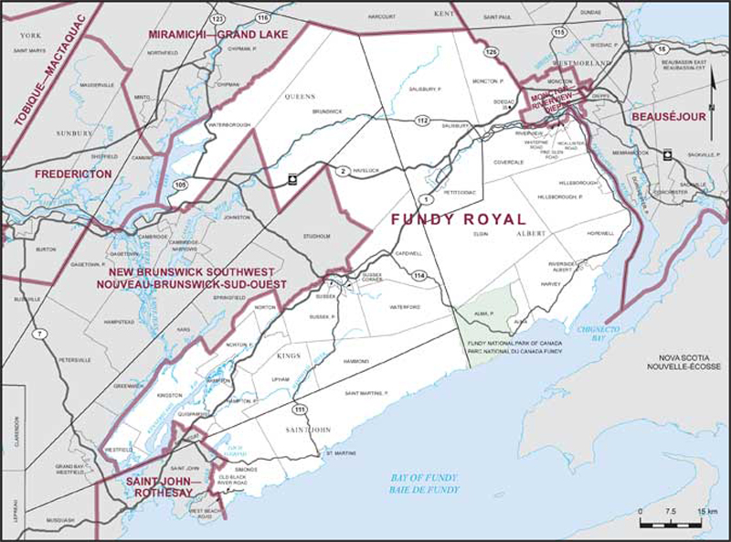 Carte – Fundy Royal, Nouveau-Brunswick