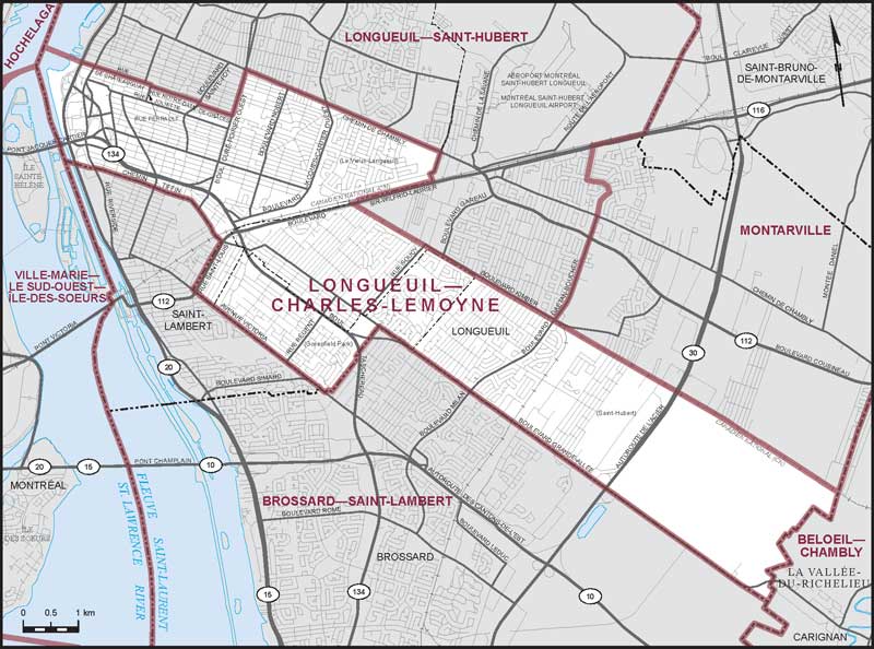 Map – Longueuil–Charles-LeMoyne, Quebec