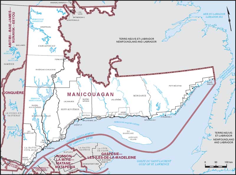 Map – Manicouagan, Quebec