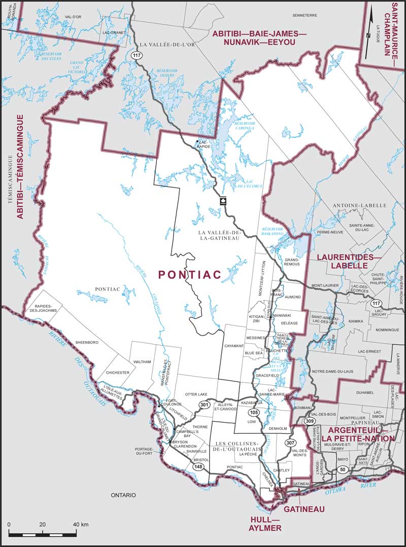 Map – Pontiac, Quebec