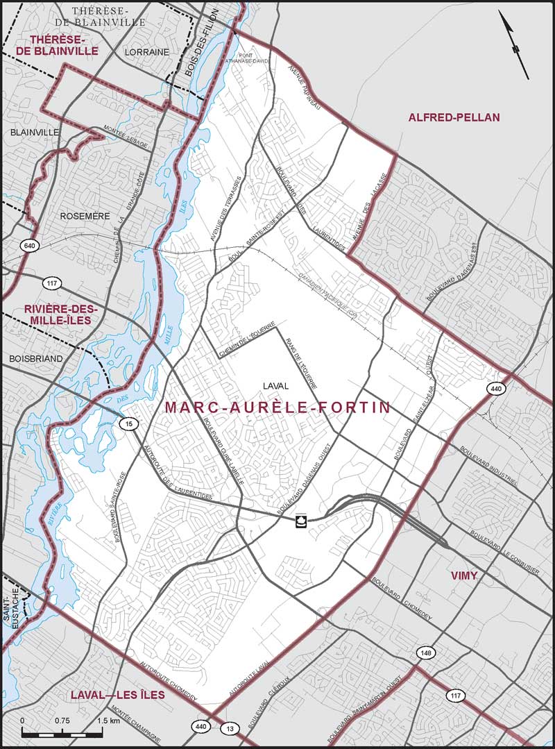 Map – Marc-Aurèle-Fortin, Quebec