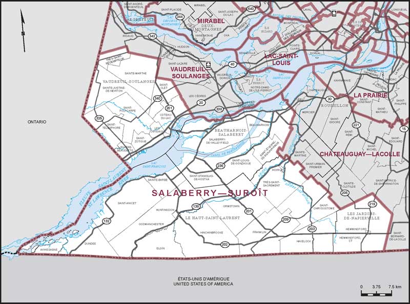 Map – Salaberry–Suroît, Quebec