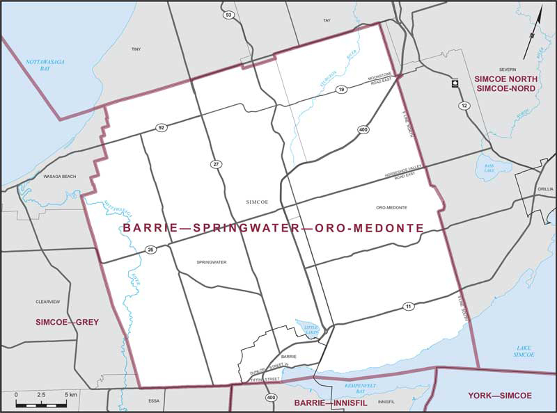 Carte – Barrie–Springwater–Oro-Medonte, Ontario