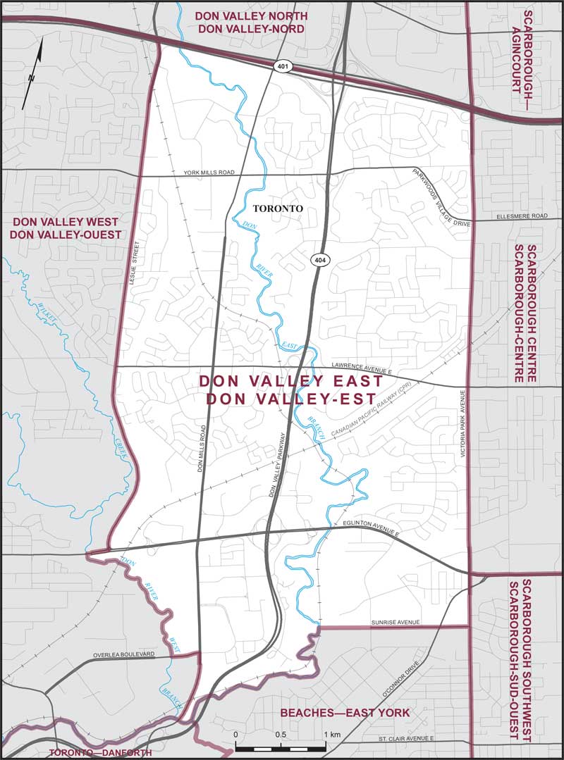 Map – Don Valley East, Ontario