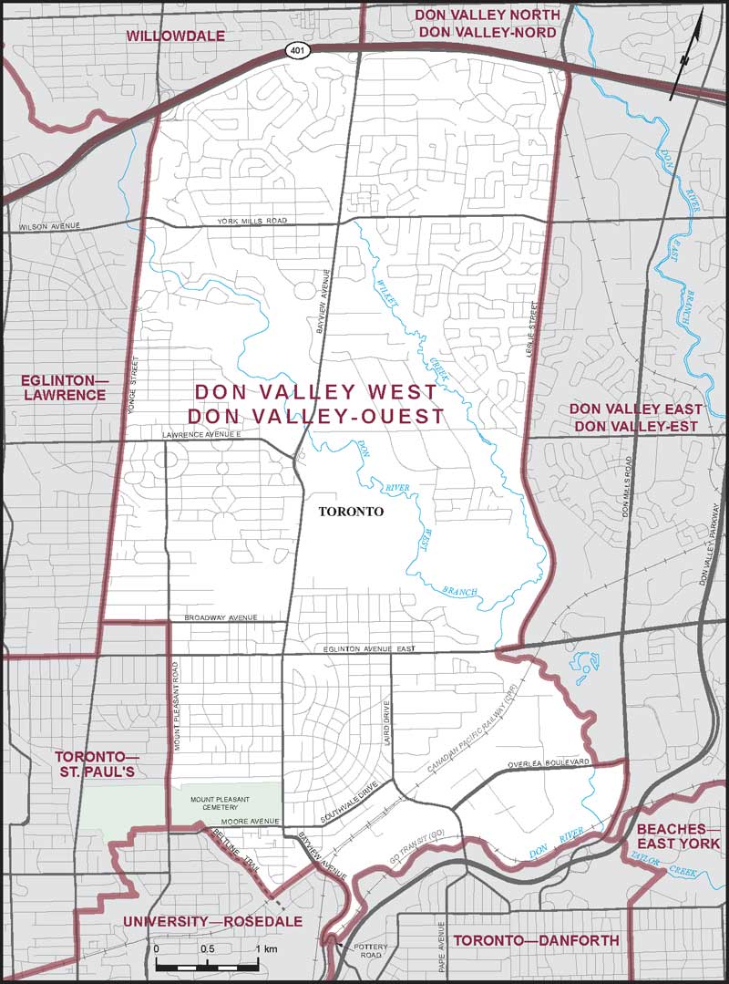 Map – Don Valley West, Ontario
