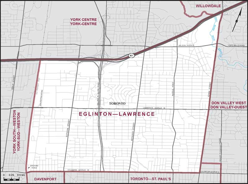 Map – Eglinton–Lawrence, Ontario