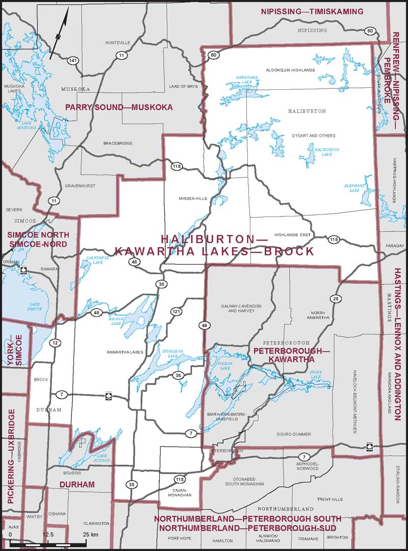 Map – Haliburton–Kawartha Lakes–Brock, Ontario