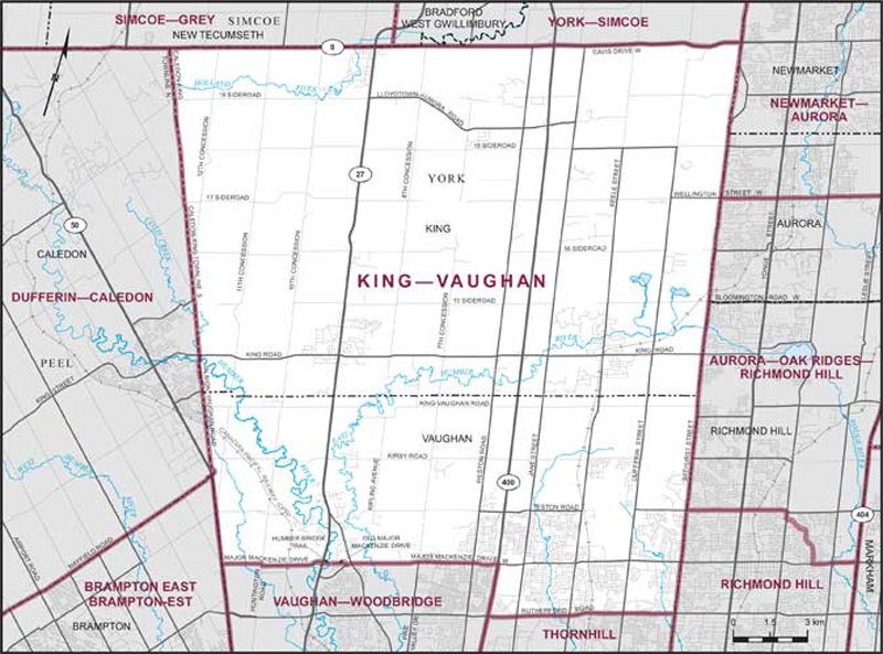 Map – King–Vaughan, Ontario