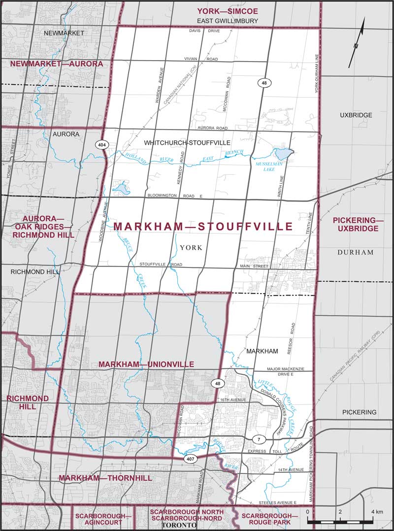 Map – Markham–Stouffville, Ontario