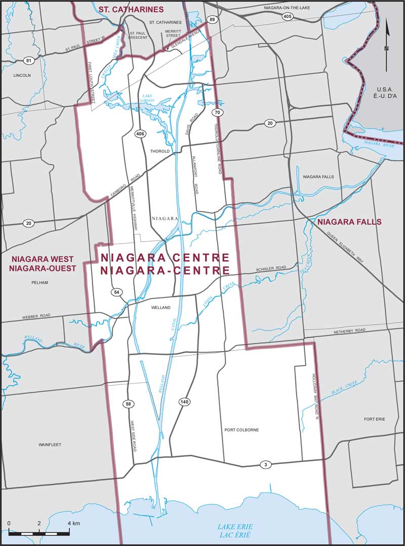 Map – Niagara Centre, Ontario