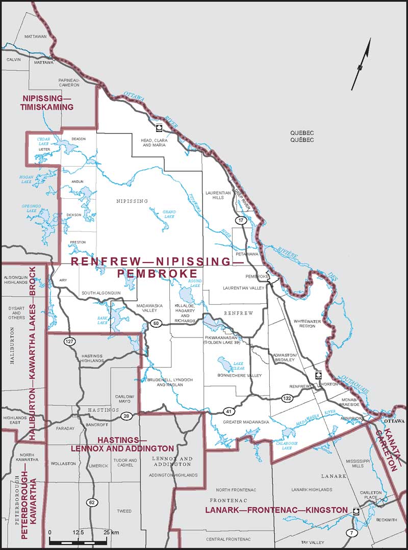 Map – Renfrew–Nipissing–Pembroke, Ontario