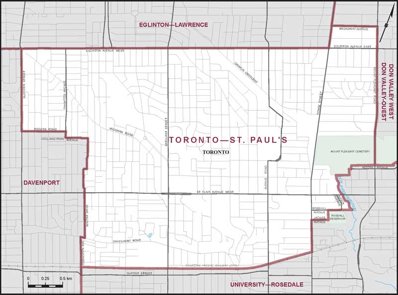 Map – Toronto–St. Paul's, Ontario