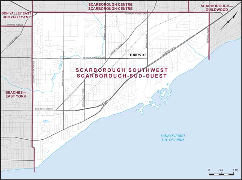 Map – Scarborough Southwest, Ontario