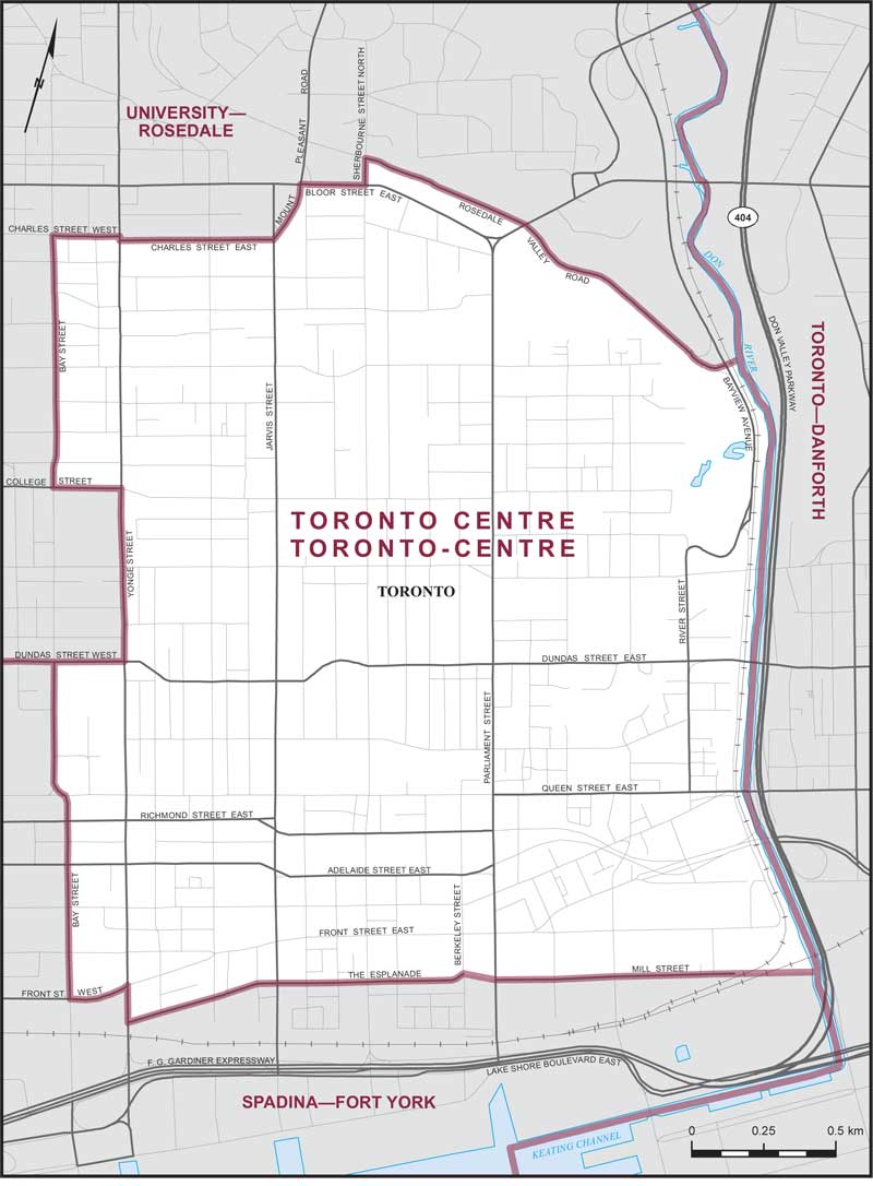 Carte – Toronto-Centre, Ontario