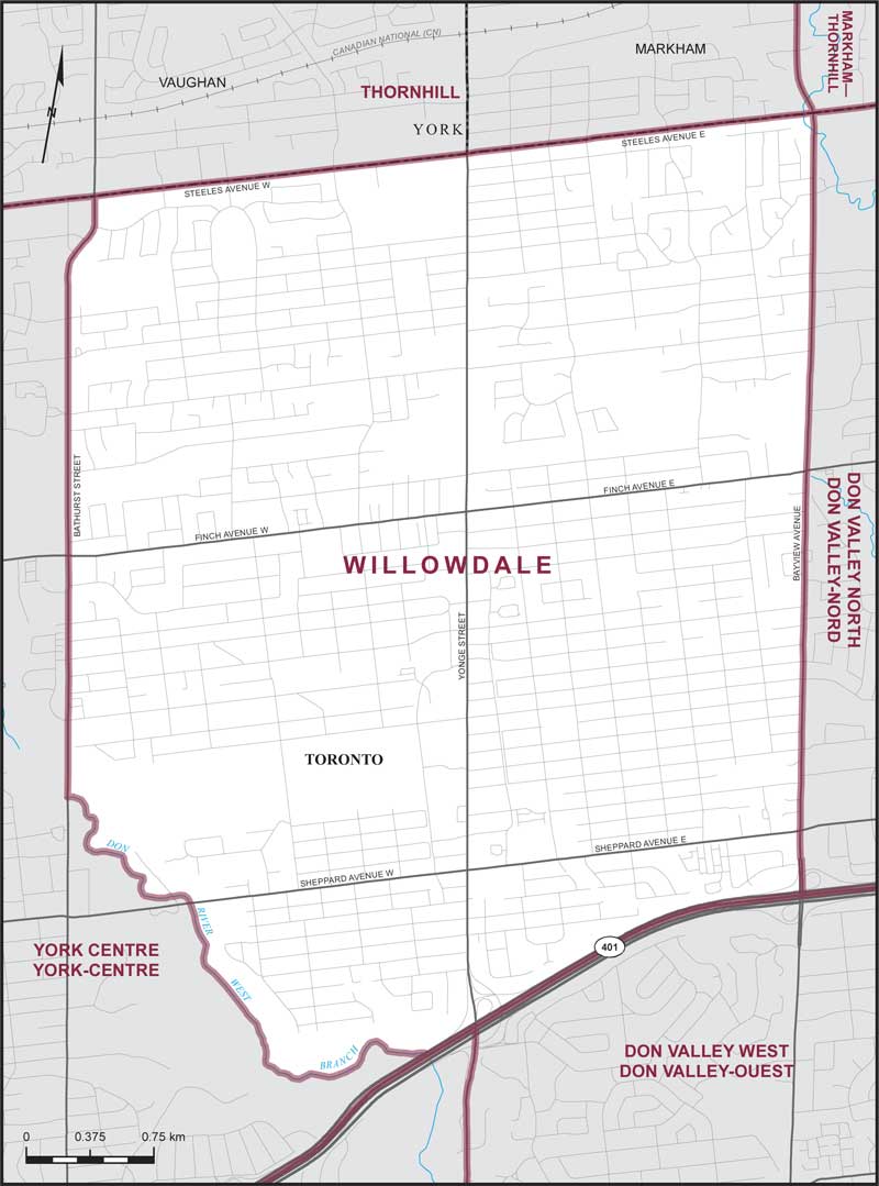 Map – Willowdale, Ontario