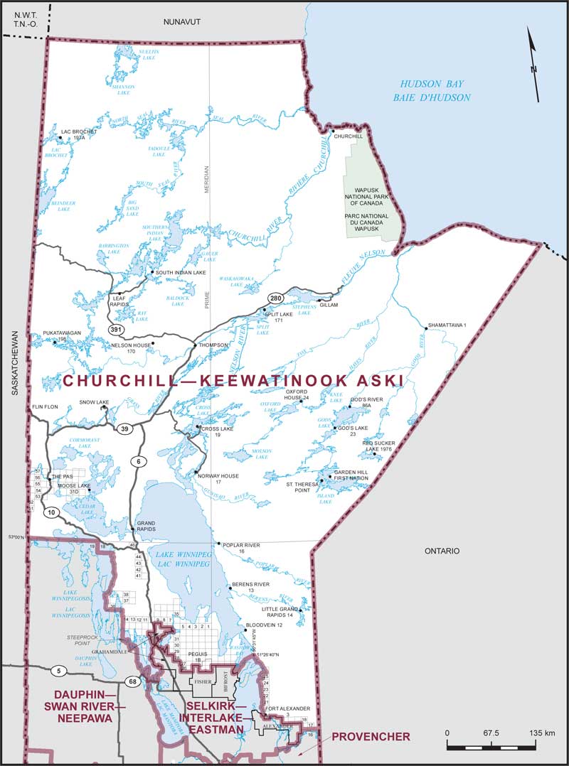 Carte – Churchill–Keewatinook Aski, Manitoba