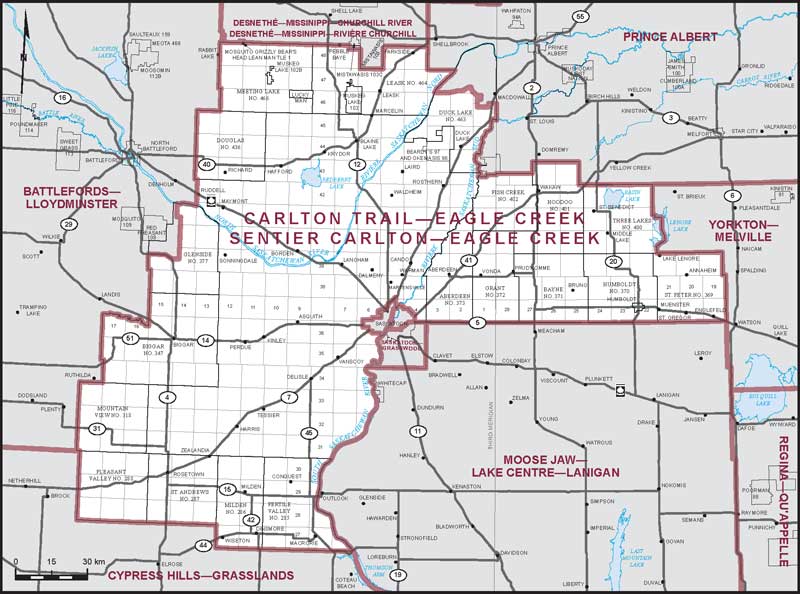 Map – Carlton Trail–Eagle Creek, Saskatchewan