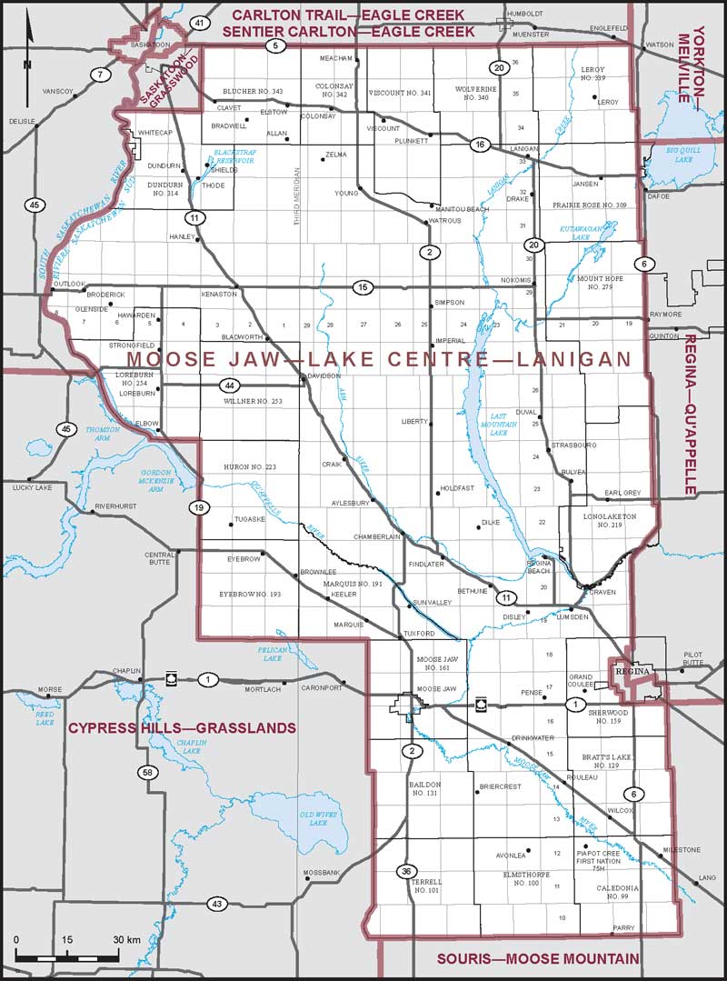Carte – Moose Jaw–Lake Centre–Lanigan, Saskatchewan