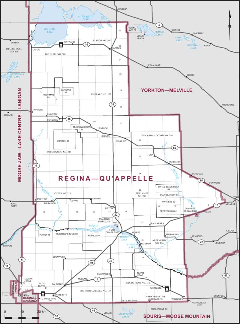 Map – Regina–Qu'Appelle , Saskatchewan