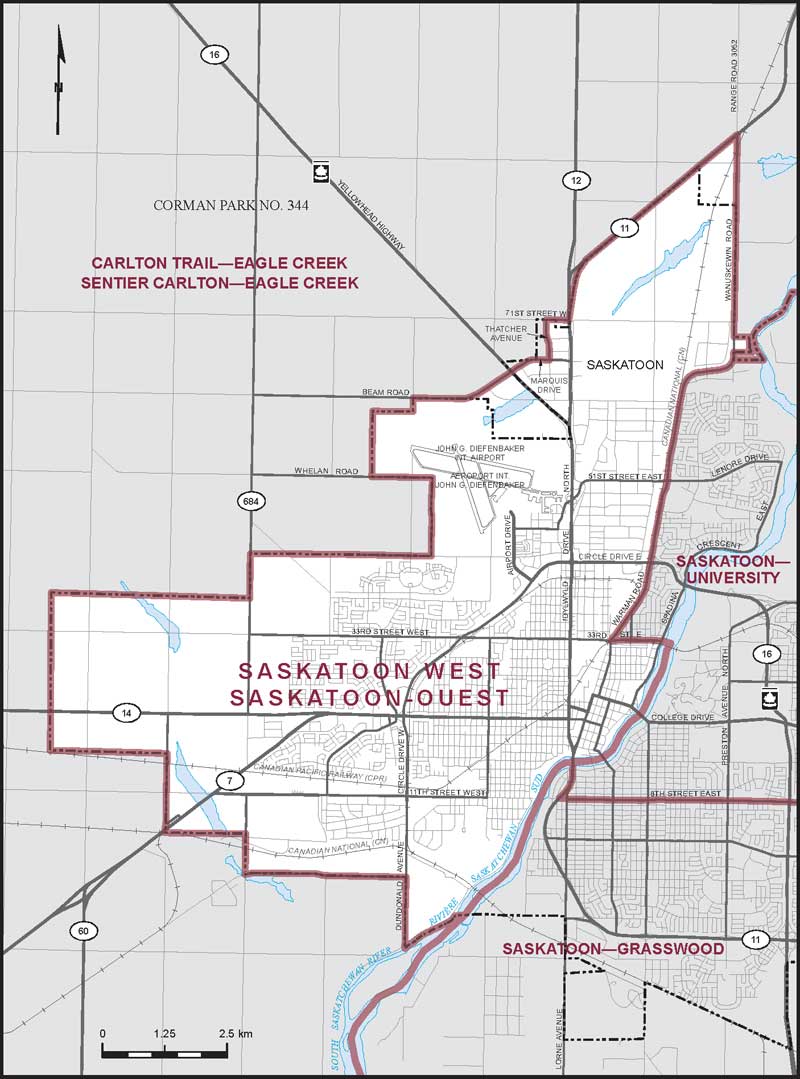 Map – Saskatoon West, Saskatchewan
