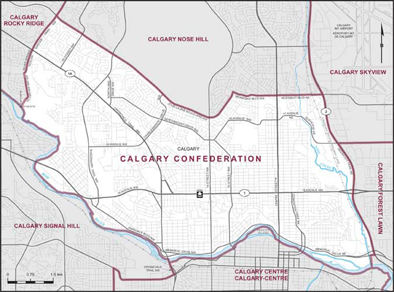 Map – Calgary Confederation, Alberta