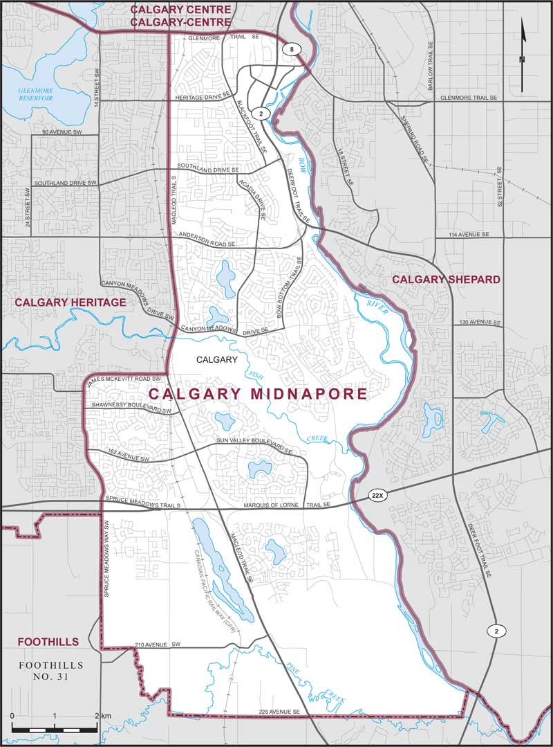 Carte – Calgary Midnapore, Alberta
