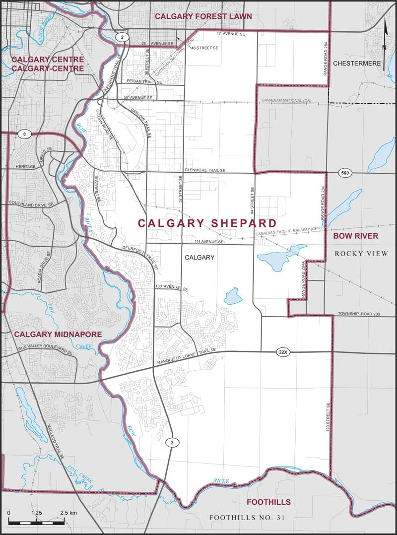 Carte – Calgary Shepard, Alberta
