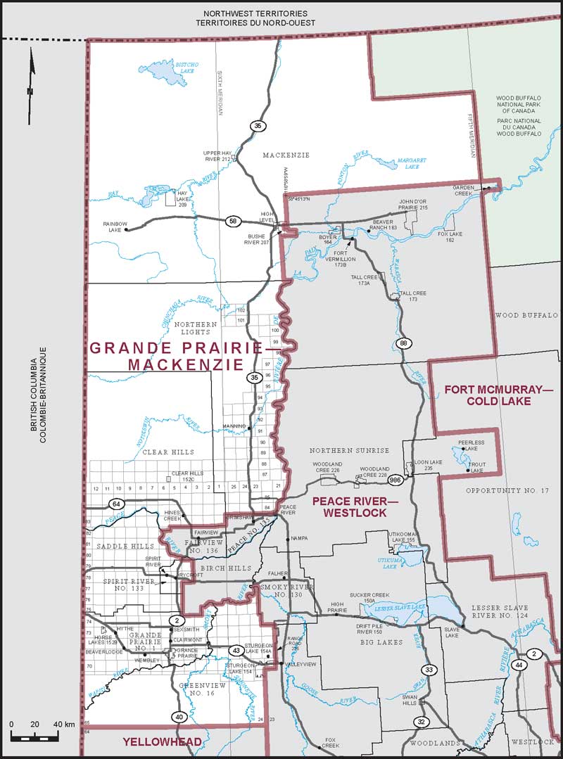 Map – Grande Prairie–Mackenzie, Alberta