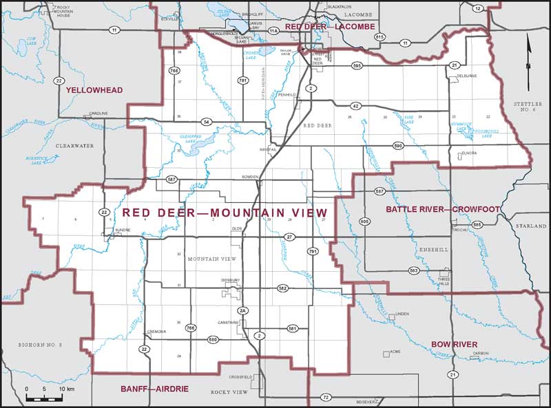 Map – Red Deer–Mountain View, Alberta