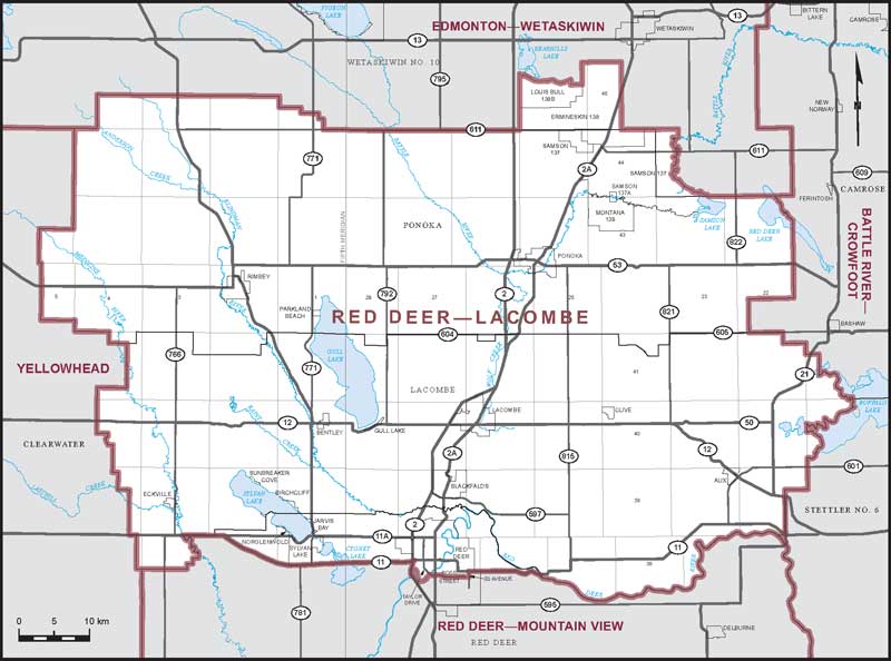 Map – Red Deer–Lacombe, Alberta