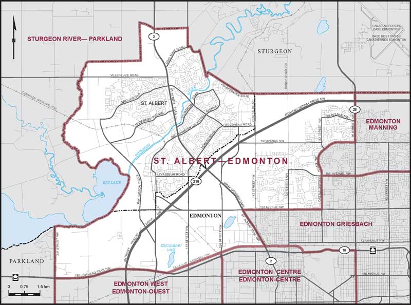Map – St. Albert–Edmonton, Alberta