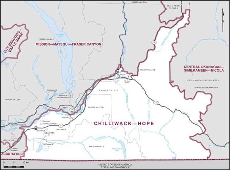 Map – Chilliwack–Hope, British Columbia