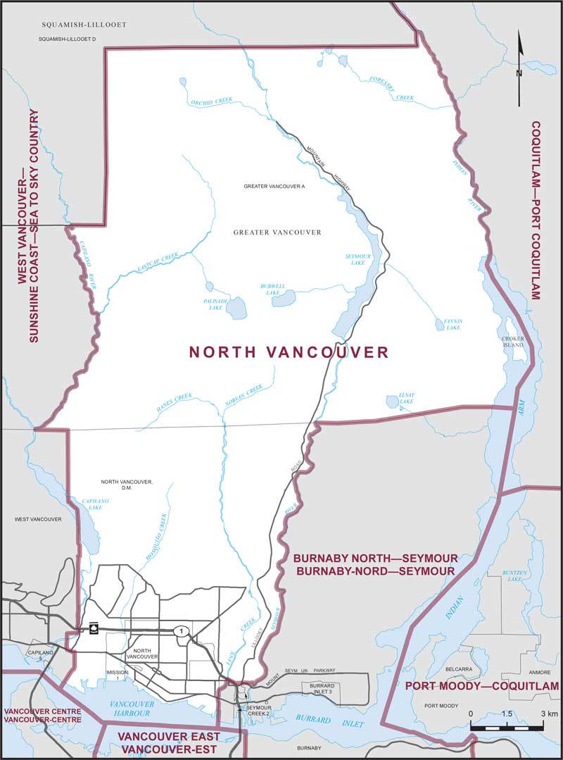 Carte – North Vancouver, Colombie-Britannique