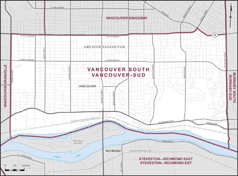 Map – Vancouver South, British Columbia