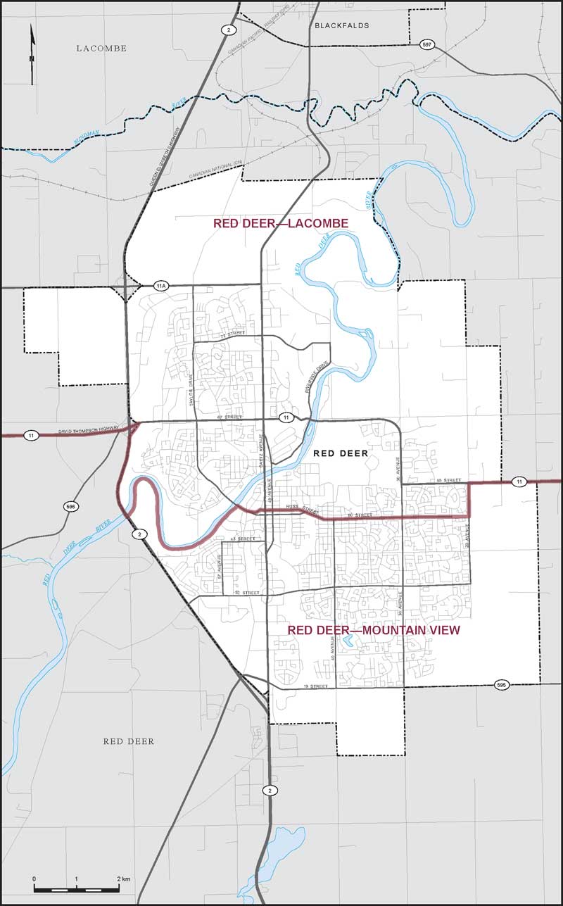 Carte – Ville de Red Deer, Alberta
