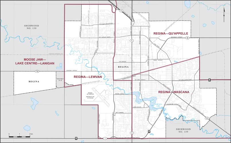 Carte – Ville de Regina, Saskatchewan