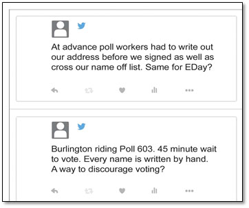 Select tweets on voting at advance polls.