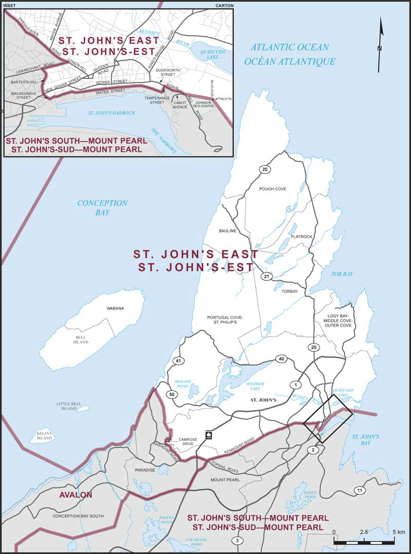 Map of St. John's East