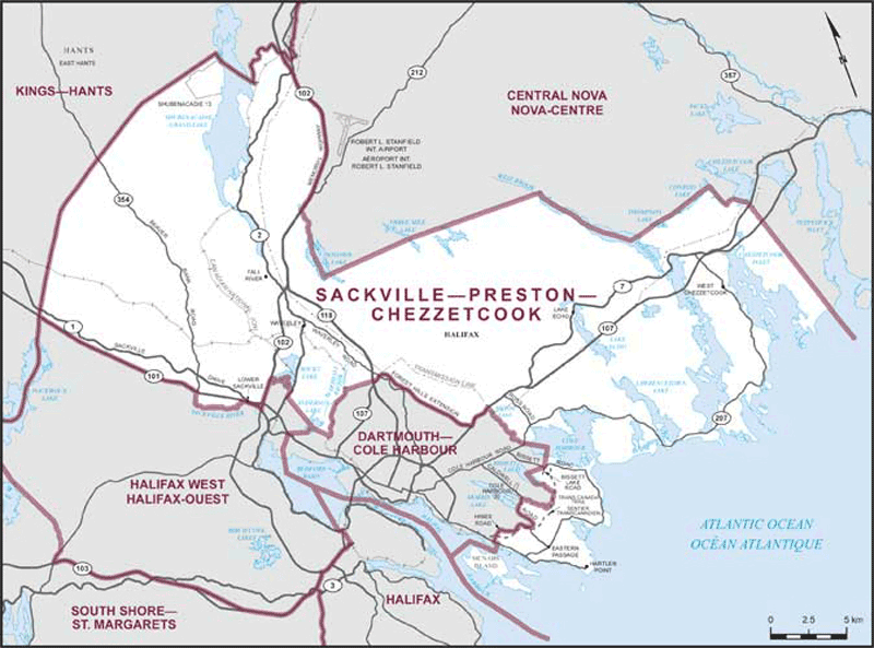 Map of Sackville--Preston--Chezzetcook