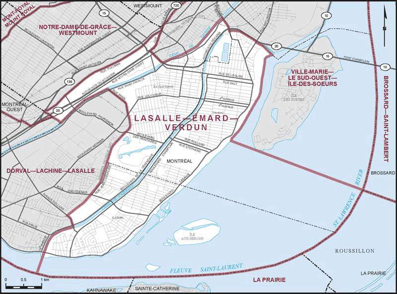 Map de LaSalle--Émard--Verdun