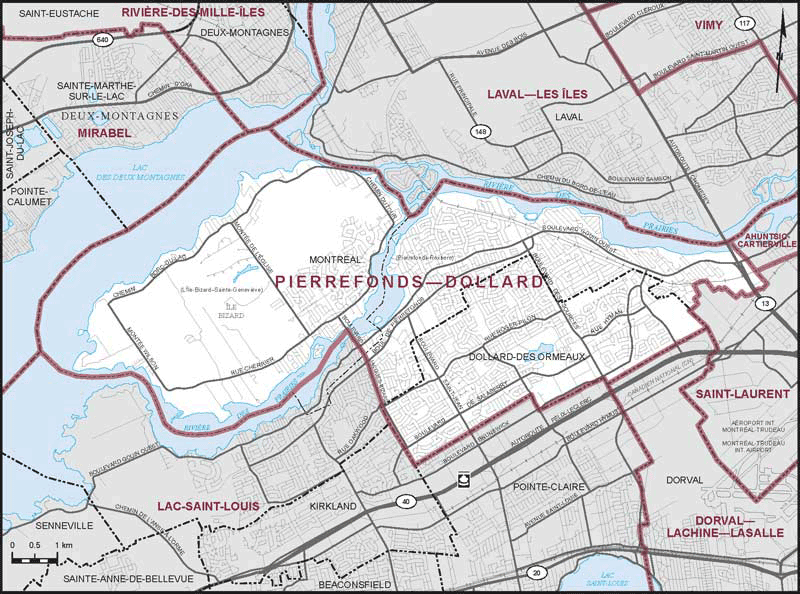 Map of Pierrefonds--Dollard